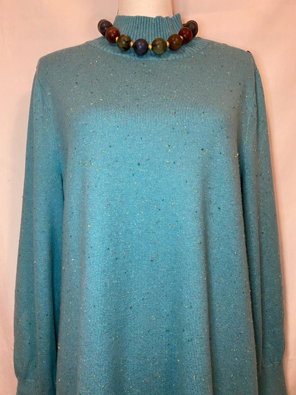 Talbots Teal Long-Sleeve Knit Dress - Picture 7 of 12